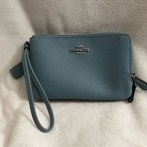 Double zip Coach wristlet